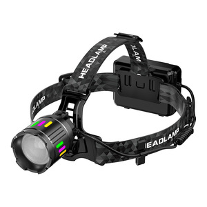 Lampe frontale rechargeable à LED, lumière blanche, camping en plein air, réglable en intensité, focalisation ajustable - Product Image 1