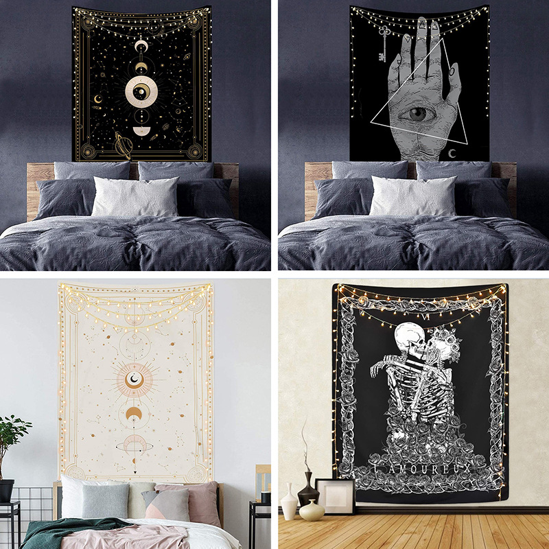 Lunar eclipse cycle change 3D printing wall tapestry skull tapestry wall hanging living room background custom tapestry