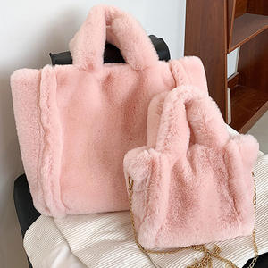 Borsa Donna Autunno 2024 in Peluche, Grande Capacità, <span class=keywords><strong>Tracolla</strong></span>, Due Manici, Zip, in Poliestere - Product Image 6