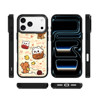 Coque de téléphone antichoc en TPU noir avec anneau magnétique AG Feeling pour 16 Plus, design style Ins