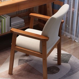 <b>Solid</b> <b>Wood</b> Office Chair With Backrest Modern Simple Study <b>Desk</b> Chair For Home Office Use - Product Image 1