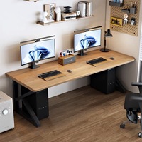 Grand bureau de jeu double poste de travail, bureau d'ordinateur pour la maison et le bureau, table longue pour deux personnes, bureau PC de jeu