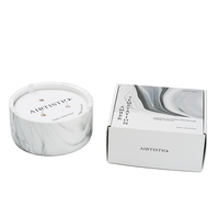 Pot de bougie de soja parfumé en marbre luxueux avec logo personnalisé à 3 mèches pour les bars Diwali Ramadan et les célébrations de la fête des pères