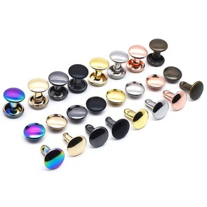 Rivets à double capuchon en laiton à extrémité fermée 8 mm sans nickel avec technique de placage pour la décoration - Product Image 1