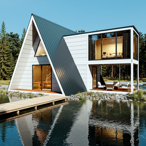 Casa a Telaio Triangolare da 20 Piedi Personalizzabile OEM, Villa di Lusso Prefabbricata, Casa Container <span class=keywords><strong>in</strong></span> <span class=keywords><strong>Vendita</strong></span> - Product Image 1