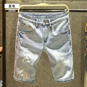 Amerikan avrupa Vintage kot şort pamuk Denim pantolon sıkıntılı yıkanmış fermuar Fly özel tasarım rahat şort erkekler için - Product Image 2