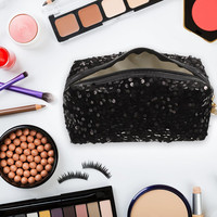 Organisateur de voyage personnalisé, sac à main, étui de transport, grande capacité, pochette cosmétique scintillante, résistant à l'eau, fermeture éclair portable, paillettes
