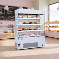 Vitrine Réfrigérée Commerciale de Haute Qualité avec Refroidissement par Air en Marbre, Présentoir à Gâteaux à Quatre Niveaux et Réfrigérateur