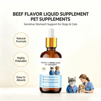 Complément alimentaire pour animaux OEM/ODM : Soutien immunitaire liquide à base de Chardon-Marie, Racine de Pissenlit et Astaxanthine pour chiens et chats à digestion sensible et rapide