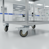 Nouvelles roues industrielles pivotantes en acier et polyuréthane de 3 pouces avec protection de la bande de roulement, silencieuses, avec frein, roulement à billes et surface galvanisée