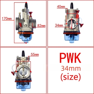 Carburateur de moto PWK 24mm 26mm 28mm 30mm 32mm 34mm avec couvercle inférieur transparent bleu, haute vitesse, CNC - Product Image 6