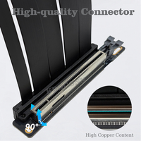 Câble Riser Extenseur Réversible PCIe 5.0 X16 Robuste avec Verrouillage, Cœur en Cuivre TPE, pour Montage Vertical de GPU dans les Rigs de Minage IA