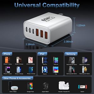 <span class=keywords><strong>Cargador</strong></span> USB C HYTO de 65W con 6 puertos USBC, <span class=keywords><strong>cargador</strong></span> de pared para <span class=keywords><strong>iPhone</strong></span> con carga rápida, enchufe de alimentación multipuerto tipo C PD+QC - Product Image 6