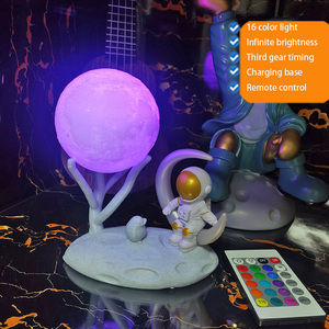 Lámpara Nocturna LED de Astronauta y Luna, Decoración para el Hogar, Adornos de Resina de Astronauta, Lámpara de Noche Recargable con Atenuación Gradual, Decoración para el Hogar - Product Image 5