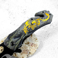Couteau de poche pliant tactique de survie en acier inoxydable avec manche en aluminium, épaisseur 3 mm