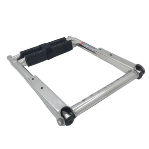 Stainless Steel 2 Section <b>Folding</b> Boat <b>Ladder</b> For Yacht Marine Use With Non Slip <b>Steps</b> - Product Image 2
