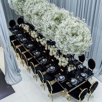 MSFAME Boule de fleurs artificielles en gypsophile faite à la main, centre de table pour mariage