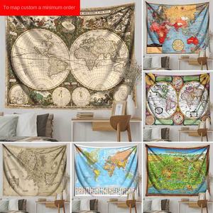 Vintage couleur magique académie nautique trésor <span class=keywords><strong>carte</strong></span> fond tissu tissé tapisserie pour salon chevet ou location maison décor - Product Image 1