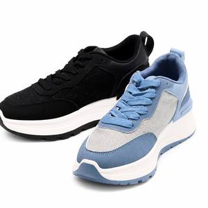 Sneakers da donna con plateau spesso, design a pannelli a strati, in velluto a coste e camoscio, con suola a blocchi, <span class=keywords><strong>scarpe</strong></span> casual alla moda - Product Image 1