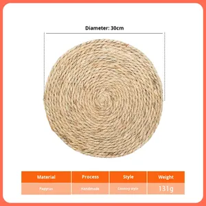 Manteles Individuales <span class=keywords><strong>de</strong></span> Ratán Natural <span class=keywords><strong>de</strong></span> 10/12/13/14 Pulgadas, Manteles <span class=keywords><strong>de</strong></span> Mimbre Trenzado, Estilo Rústico para Comedor - Product Image 6