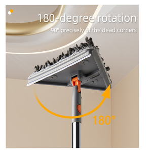 Nouvel ensemble de balais serpillères plats modernes de grande taille avec manche télescopique, nettoyeur professionnel pour sols, balai magique rotatif <span class=keywords><strong>à</strong></span> 360° pliable - Product Image 6