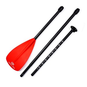 Pagaie de surf télescopique en trois sections Healing 170-220 cm, réglable, en fibre de verre, lame rouge, manche noir - Product Image 1