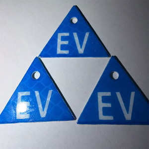 Placa de Aluminio Premium con Advertencia para Vehículos Eléctricos, Película Reflectante 3M EGP de Cuarta Intensidad, Señales de Tráfico Personalizables con <span class=keywords><strong>Número</strong></span> de Vehículo - Product Image 5