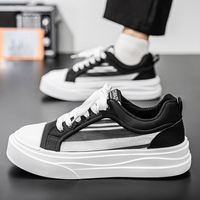 Chaussures de sport polyvalentes pour hommes à prix de gros – Nouvelles baskets décontractées respirantes et tendance à lacets avec blocs de couleur pour le skateboard