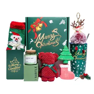 Customized new product ideas 2024 Merry Christmas wholesale with Scented Candle get well soon gift set women New Year gifts item