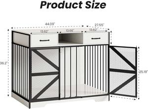 Grand cage <span class=keywords><strong>pour</strong></span> <span class=keywords><strong>chien</strong></span>, meuble en bois, robuste, écologique, classique, niche <span class=keywords><strong>pour</strong></span> <span class=keywords><strong>chien</strong></span>, support TV, tiroirs, intérieur/extérieur - Product Image 3