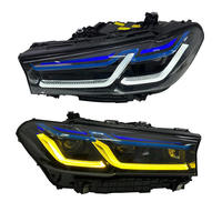 Accessoires de remplacement pour phares de voiture BMW Série 5 18-23 G30 G38 12V, sourcils noirs bleus, phares LED tricolores, mise à niveau Xénon