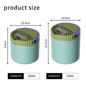 Boîte à lunch isotherme sous vide, <span class=keywords><strong>thermos</strong></span> <span class=keywords><strong>alimentaire</strong></span> 360 ml 550 ml <span class=keywords><strong>pour</strong></span> aliments chauds et froids, pot <span class=keywords><strong>alimentaire</strong></span> en acier inoxydable 304 avec poignée et cuillère pliable - Product Image 3