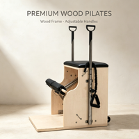 Chaise Wunda Pilates MJD M401C en bois d'érable avec baril échelle – Équipement de santé multifonctionnel, durable, réglable et sûr pour studio de Pilates