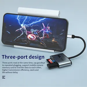 Multi Function 8pin 3 In 1 SD TF Card Reader USB3.0 OTG Camera Connection Kit For IPhone IPad