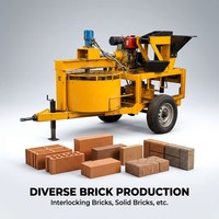 Machine à blocs de terre compressée M7MI CEB, moteur diesel hydraulique, machine automatique de fabrication de briques en terre cuite entrecroisées