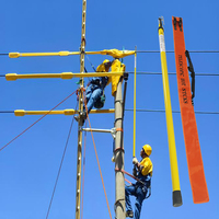 Perche isolée triangulaire personnalisable anti-torsion en fibre de verre télescopique, OEM pour les sociétés d'énergie