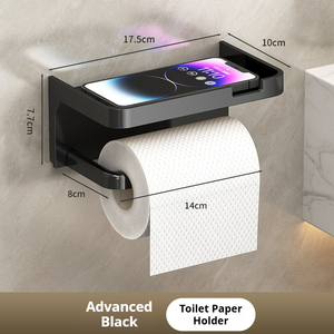 Porte-<span class=keywords><strong>papier</strong></span> <span class=keywords><strong>toilette</strong></span> <span class=keywords><strong>mural</strong></span> rectangulaire moderne en plastique écologique avec support carré pour salle de bain et toilettes - Product Image 2