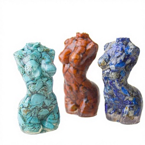 Shanmei - Figura de Cristal Tallado Natural de Alta Calidad, Feng Shui, Cuerpo de Mujer, Piedra Curativa, Torso, Mezcla de Grava y Resina Epoxi - Product Image 3