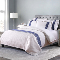 Parure de lit en coton jacquard blanc de qualité hôtelière Collection de draps de lit de luxe