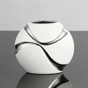 Уникальный шар форма Глазурованный керамический стол домашний Декор цветок вазы пользовательские ремесла для свадебного украшения