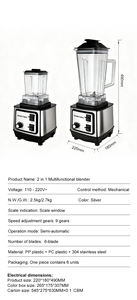 <span class=keywords><strong>Licuadora</strong></span> de acero inoxidable multifuncional de alta calidad personalizada de fábrica 2 en 1, exprimidor de alimentos <span class=keywords><strong>Silvercrest</strong></span>, <span class=keywords><strong>licuadora</strong></span> de verduras Moulinex - Product Image 6