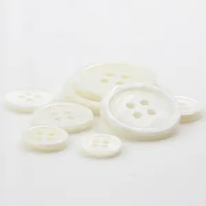 4 Hole River Shell Natural White MOP Men Mother Of Pearl Shirt Buttons Wholesale