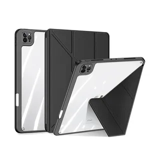 Transformateurs étui pour iPad 12.9 2022 10.9 acrylique Transparent Pro 11 Air 5 4 3 10.5 10.2 9.7 Mini 6 4/5 couverture de tablette magnétique