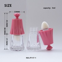 Nouveau design coloré, tubes à gloss cosmétiques vides en plastique transparent de 5 ml, forme spéciale, mignons, avec logo personnalisé OEM, bouchon à vis, couleur personnalisée