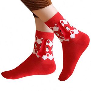Calcetines Navideños de Algodón con Diseño de Santa Claus, Magnéticos, Novedad <span class=keywords><strong>2023</strong></span> - Product Image 3