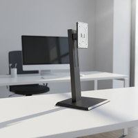 Support d'écran VESA réglable en hauteur en alliage d'aluminium noir et ABS Ruigugan, inclinaison de 45°, capacité de charge de 7 kg pour les espaces de travail commerciaux