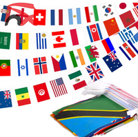 Bas Prix Vente Chaude 21*14 Cm 20*28 Cm Polyester National Bunting Drapeau Chaîne Pays Drapeau Bannière pour Drapeau Suspendu Décoratif