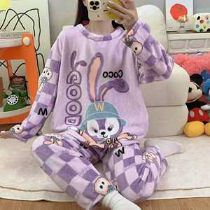 Conjuntos de Pijamas Casuales para Mujer, Lindos Pijamas de Cuello Redondo con Dibujos Animados para Primavera, Otoño e Invierno, Cómodos Conjuntos de Pijamas - Product Image 5