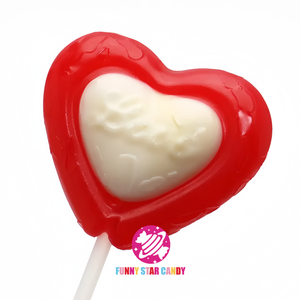 <span class=keywords><strong>Saint</strong></span> <span class=keywords><strong>Valentin</strong></span> Dulces Saveur de fruits sucrés amour Bonbons durs <span class=keywords><strong>Confiserie</strong></span> Mélange rouge et blanc Couleur Sucette en forme de coeur - Product Image 2