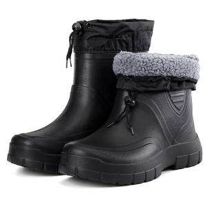 Chaussures <span class=keywords><strong>de</strong></span> travail antidérapantes et anti-huile <span class=keywords><strong>pour</strong></span> hommes, <span class=keywords><strong>bottes</strong></span> <span class=keywords><strong>de</strong></span> <span class=keywords><strong>pluie</strong></span> légères en EVA, <span class=keywords><strong>bottes</strong></span> <span class=keywords><strong>de</strong></span> <span class=keywords><strong>pluie</strong></span> courtes <span class=keywords><strong>chaudes</strong></span> en caoutchouc noir et blanc <span class=keywords><strong>pour</strong></span> l'hiver avec <span class=keywords><strong>chaussettes</strong></span> - Product Image 3